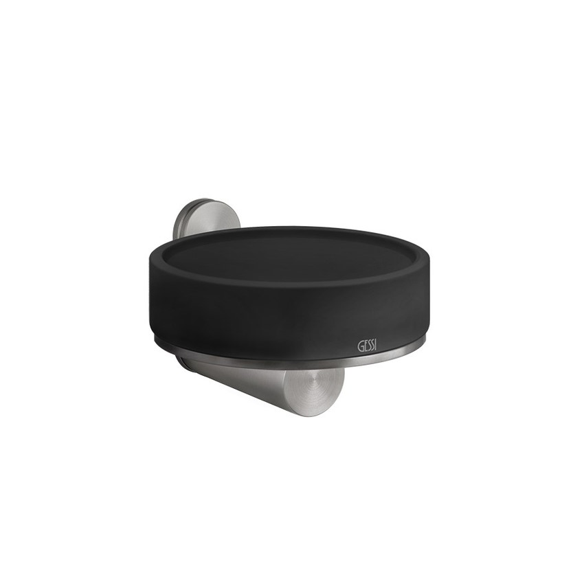 Immagine di Gessi 316 ACCESSORI porta sapone a parete nero, finitura steel brushed 54702#239