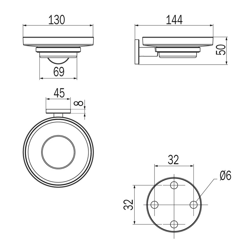 Immagine di Inda ONE portasapone a parete, con bacinella in vetro extrachiaro, finitura cromo A24110CR03