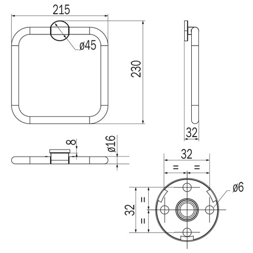 Immagine di Inda ONE portasalviette ad anello, finitura oro A2416ADR