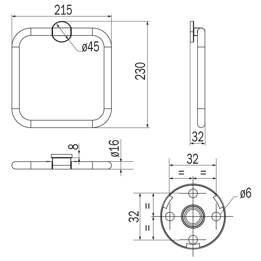 Immagine di Inda ONE portasalviette ad anello, finitura cromo A2416ACR