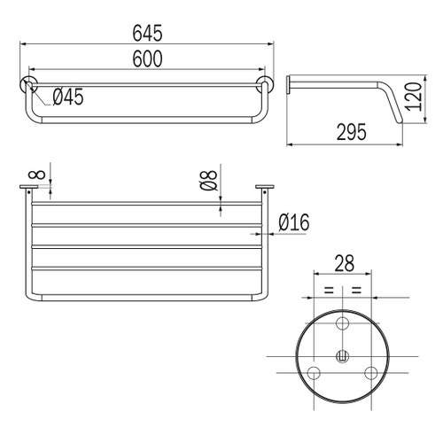 Immagine di Inda ONE portateli, finitura nickel spazzolato A24680AC