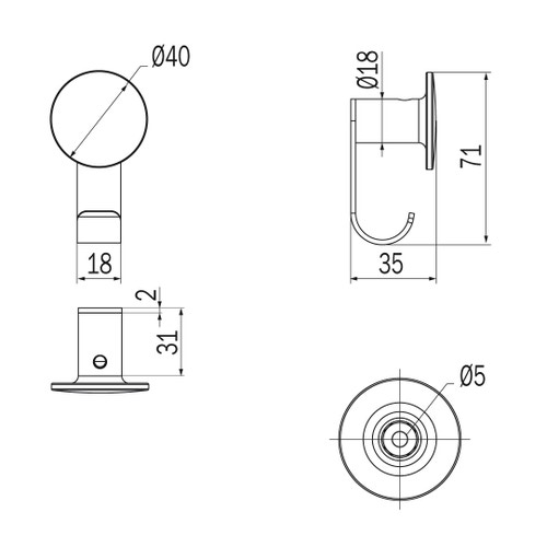 Immagine di Inda ONE appendiabiti doppio, finitura cromo AV120BCR