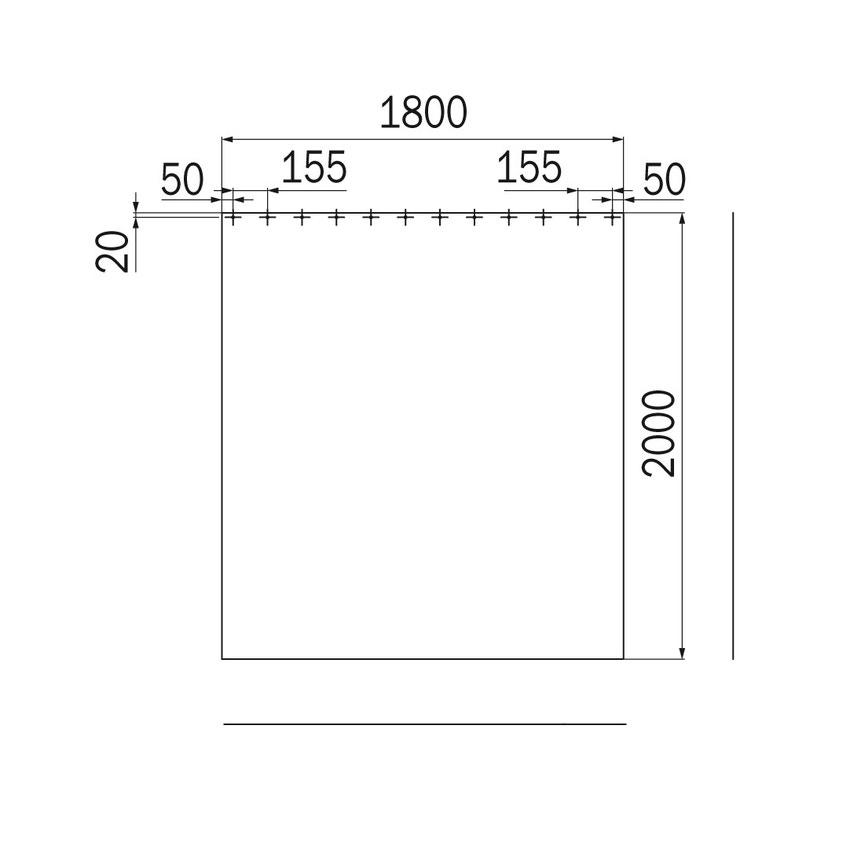 Immagine di Inda HOTELLERIE tenda in poliestere impermeabilizzato con 11 ganci, tinta unita A02592QD