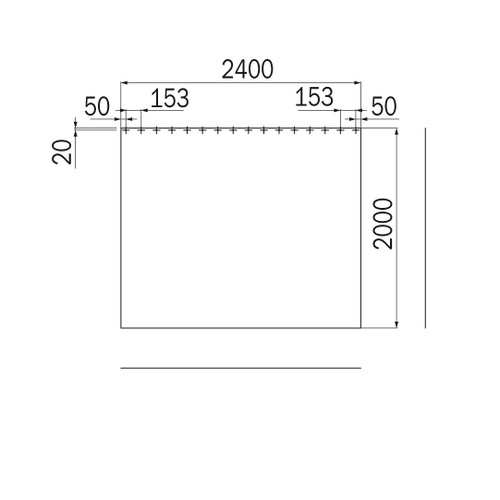 Immagine di Inda HOTELLERIE tenda in poliestere impermeabilizzato con 15 ganci, tinta unita A02593QD