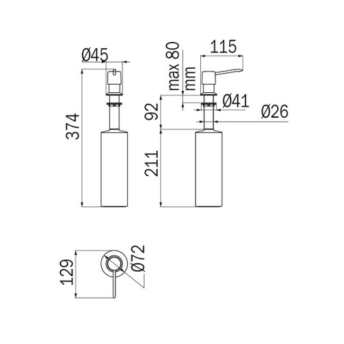 Immagine di Inda HOTELLERIE spandisapone ad incasso per top mobile, finitura cromo A0407ACR