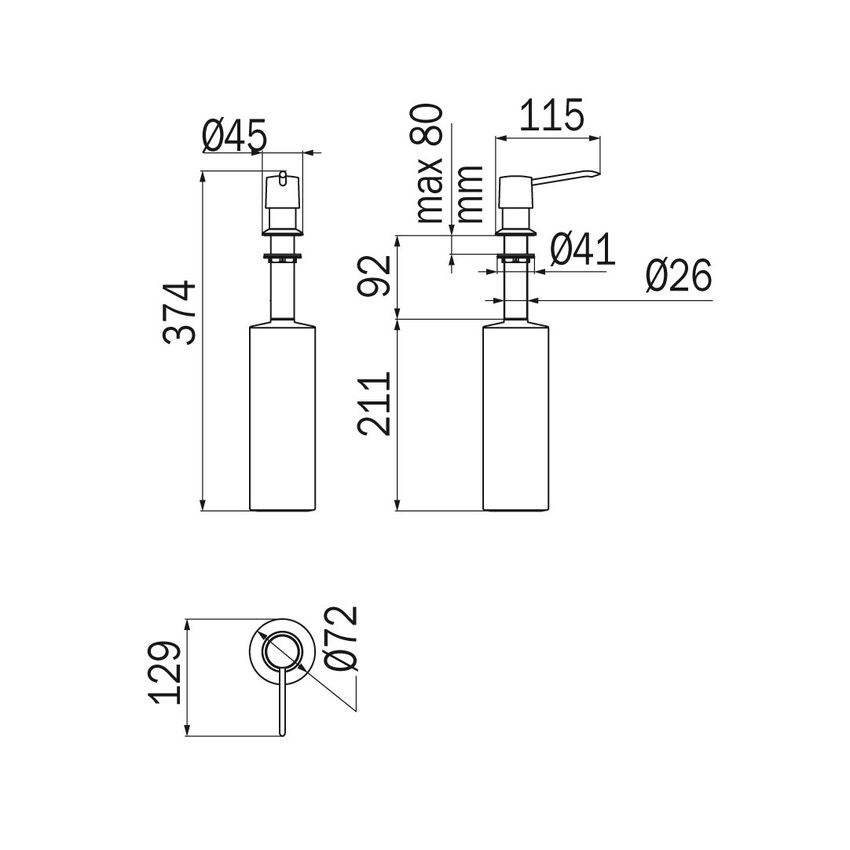 Immagine di Inda HOTELLERIE spandisapone ad incasso per top mobile, finitura cromo A0407ACR