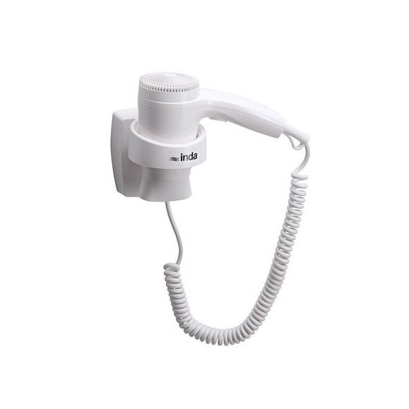Immagine di Inda HOTELLERIE asciugacapelli con termostato di sicurezza, colore bianco finitura lucido A0452AWW