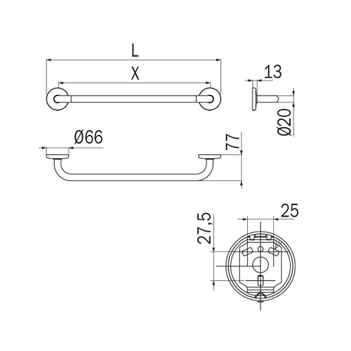 Immagine di Inda HOTELLERIE portasalviette L.37 cm, finitura cromo A0494ACR