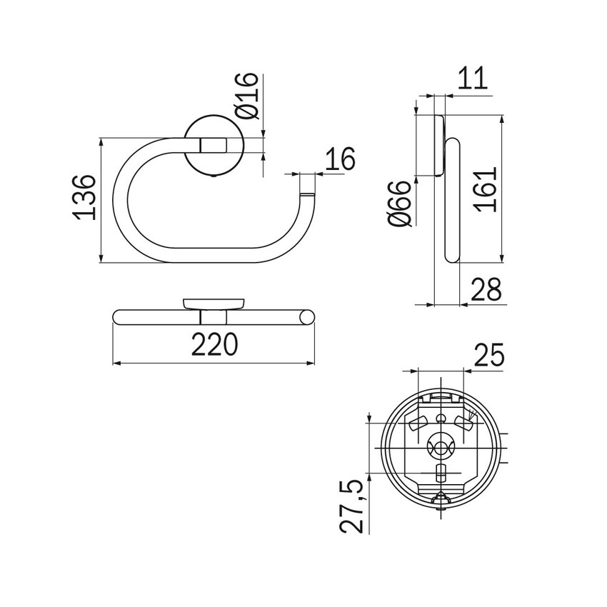 Immagine di Inda HOTELLERIE portasalviette ad anello, finitura cromo A04160CR