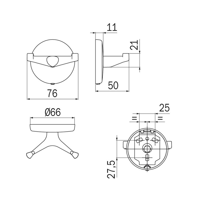 Immagine di Inda HOTELLERIE appendiabiti doppio, finitura cromo A04210CR