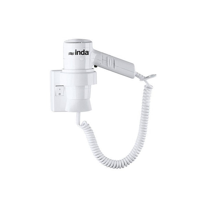 Immagine di Inda HOTELLERIE asciugacapelli con termostato di sicurezza, colore bianco finitura lucido A04520WW