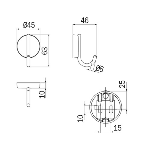 Immagine di Inda HOTELLERIE appendiabito, finitura cromo A05620CR003