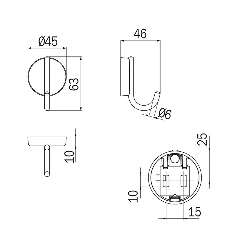 Immagine di Inda HOTELLERIE appendiabito, finitura cromo A05620CR003