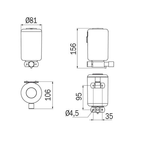 Immagine di Inda HOTELLERIE spandisapone a parete, diametro 8 cm, finitura cromo A05670CR