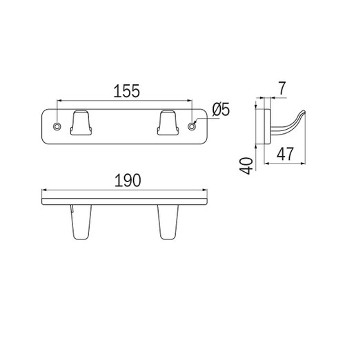 Immagine di Inda HOTELLERIE appendiabito doppio, finitura cromo A12252CR003
