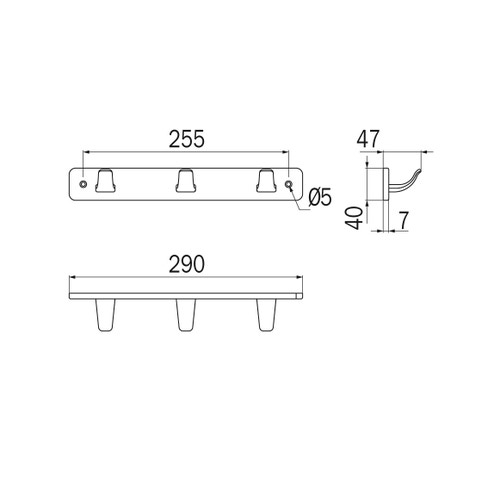 Immagine di Inda HOTELLERIE appendiabito triplo, finitura cromo A12253CR003