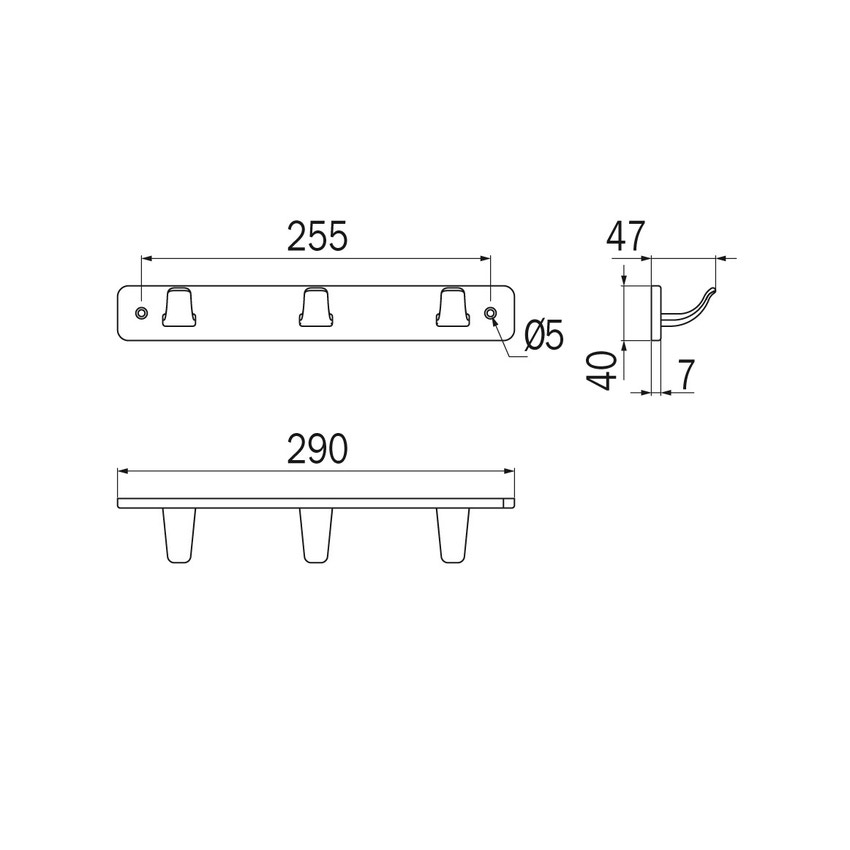 Immagine di Inda HOTELLERIE appendiabito triplo, finitura cromo A12253CR003