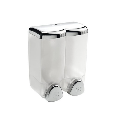 Immagine di Inda HOTELLERIE spandisapone a parete in ABS, contenitori trasparenti, finitura cromo AV112ACR