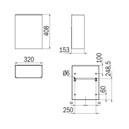 Immagine di Inda HOTELLERIE gettacarta da parete, finitura inox AV401DAL