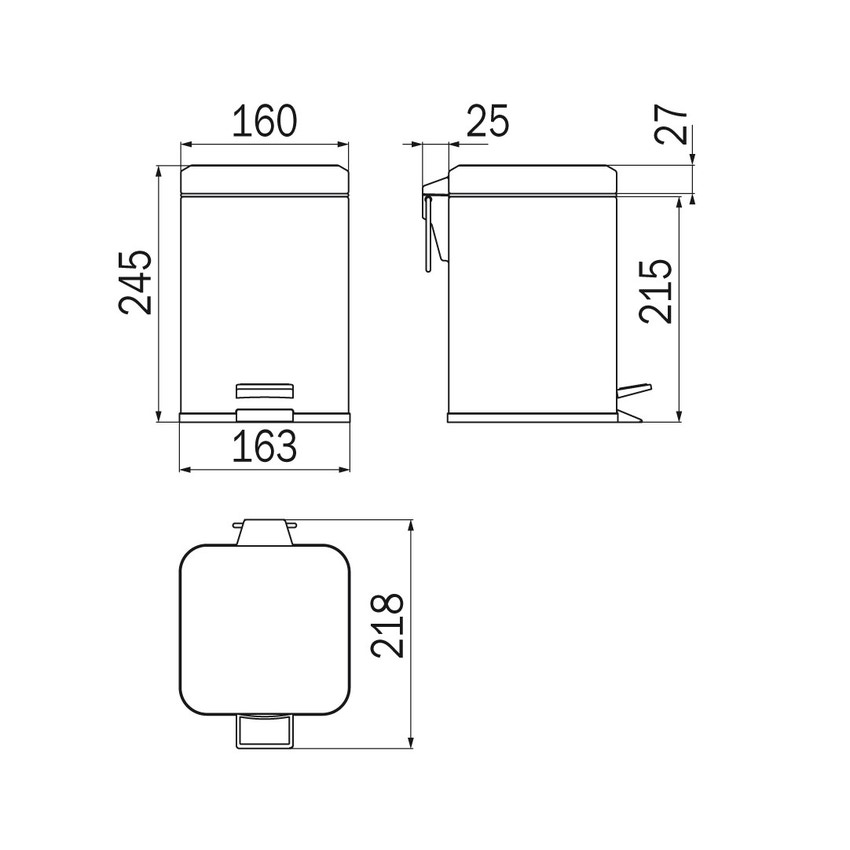 Immagine di Inda HOTELLERIE gettacarta con coperchio e pedale, finitura inox AV402AAL
