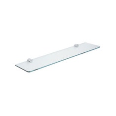 Immagine di Inda HOTELLERIE mensola in cristallo temperato 6 mm, con supporti, finitura cromo AV408ACR01
