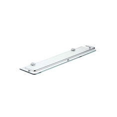 Immagine di Inda HOTELLERIE mensola L.60 cm con ringhierina in cristallo temperato 6 mm, con supporti, finitura cromo AV408CCR01