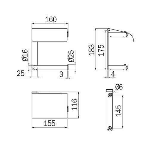 Immagine di Inda HOTELLERIE portarotolo doppio con coperchio, finitura cromo AV425BCR