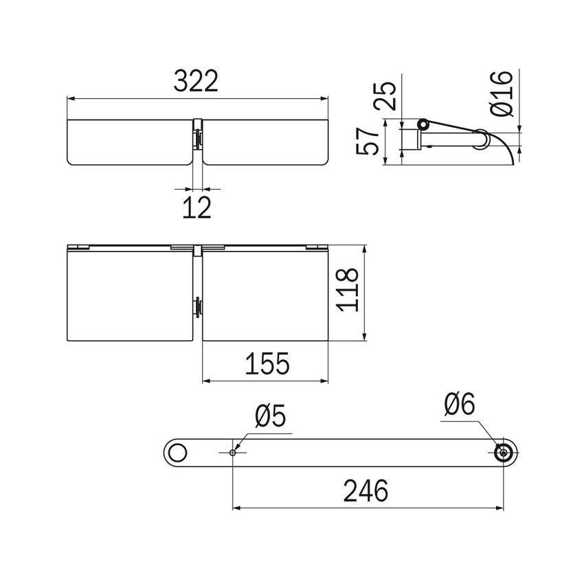 Immagine di Inda HOTELLERIE portarotolo doppio con coperchio, finitura cromo AV426ECR