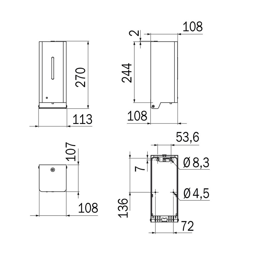 Immagine di Inda HOTELLERIE spandisapone elettronico schiuma, finitura inox AV467CWW