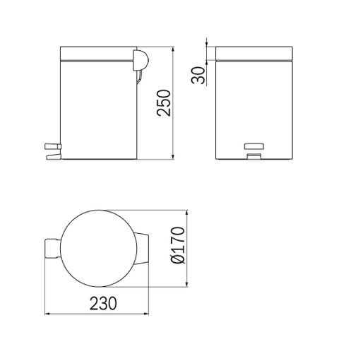 Immagine di Inda HOTELLERIE gettacarta con coperchio e padale e base antiscivolo in acciaio inox AISI 304, finitura inox AV4023AL