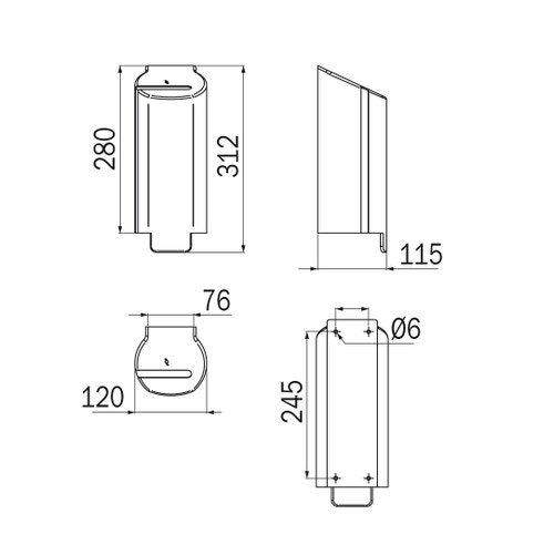 Immagine di Inda HOTELLERIE spandisapone a parete in alluminio anodizzato, finitura inox AV4670AL