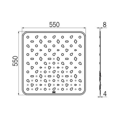 Immagine di Inda Tappetino antiscivolo per doccia in gomma 55 cm A0198BWW005