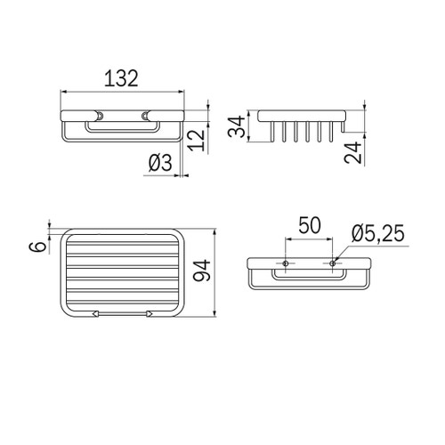 Immagine di Inda Cestino rettangolare L.13 P.9 cm, finitura cromo A04500CR