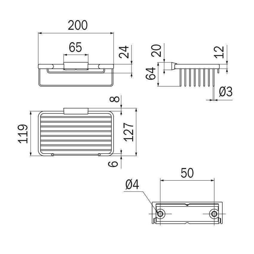 Immagine di Inda Cestino rettangolare L.20 P.13 cm, finitura cromo A0451HCR