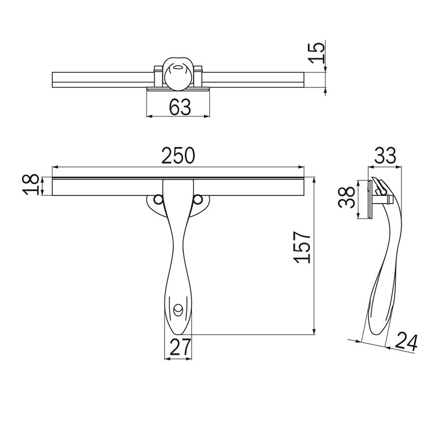 Immagine di Inda Tergivetro, doppio sistema di fissaggio a parete/vetro AV0VN0