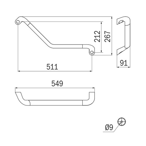 Immagine di Inda COMFORT maniglione di sicurezza 135°, finitura cromo AH992ACR