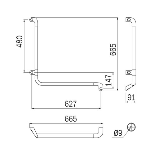 Immagine di Inda COMFORT sostegno di sicurezza destro L.67 cm, finitura cromo AH993CCR