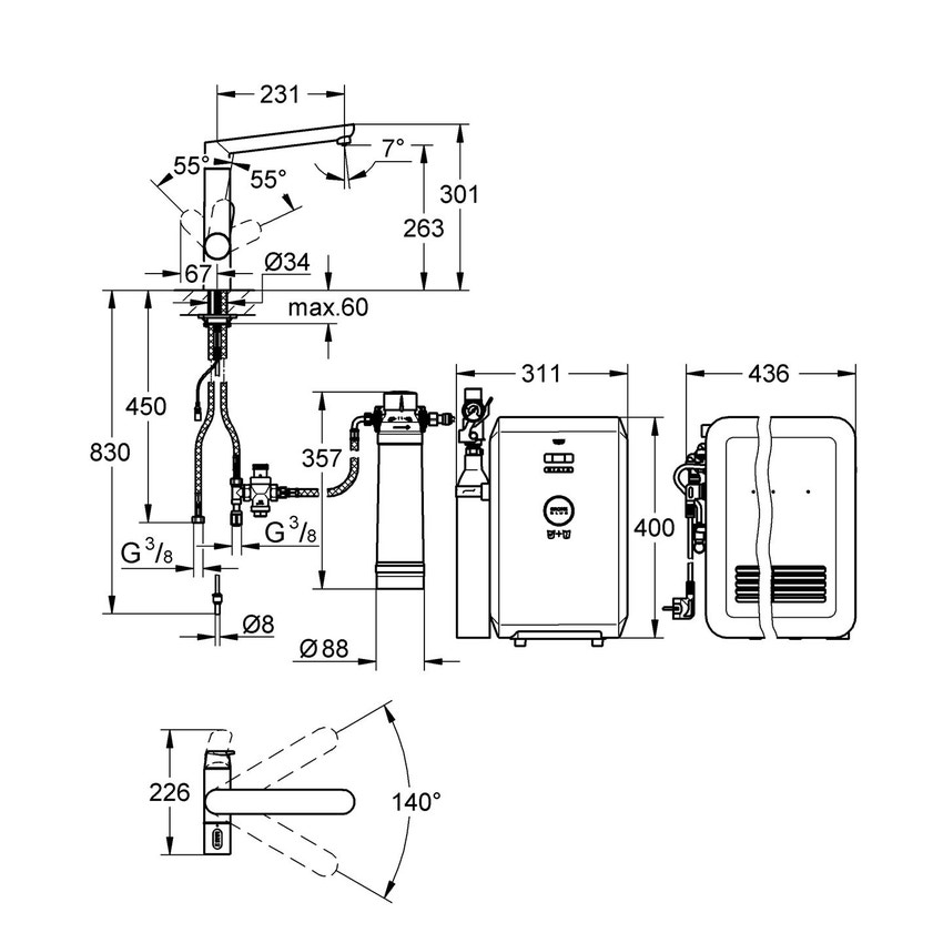 Miscelatore monocomando per lavello
