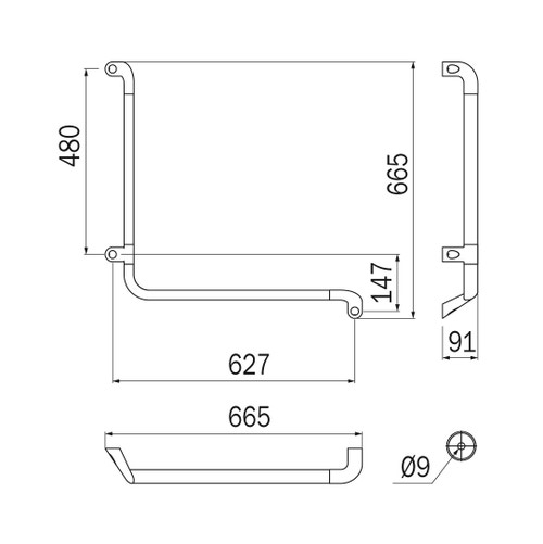 Immagine di Inda COMFORT sostegno di sicurezza destro L.67 cm, finitura cromo e nero soft touch AH993CCU