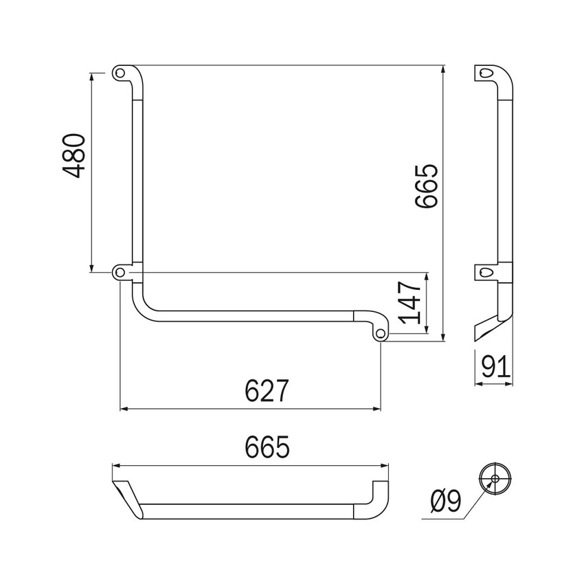 Immagine di Inda COMFORT sostegno di sicurezza sinistro L.67 cm, finitura cromo AH993DCR