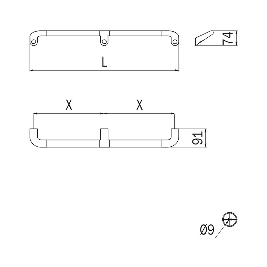 Immagine di Inda COMFORT maniglione di sicurezza L.74 cm, finitura cromo AH995CCR