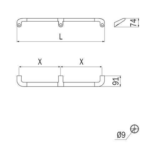 Immagine di Inda COMFORT maniglione di sicurezza L.144 cm, finitura cromo AH995FCR