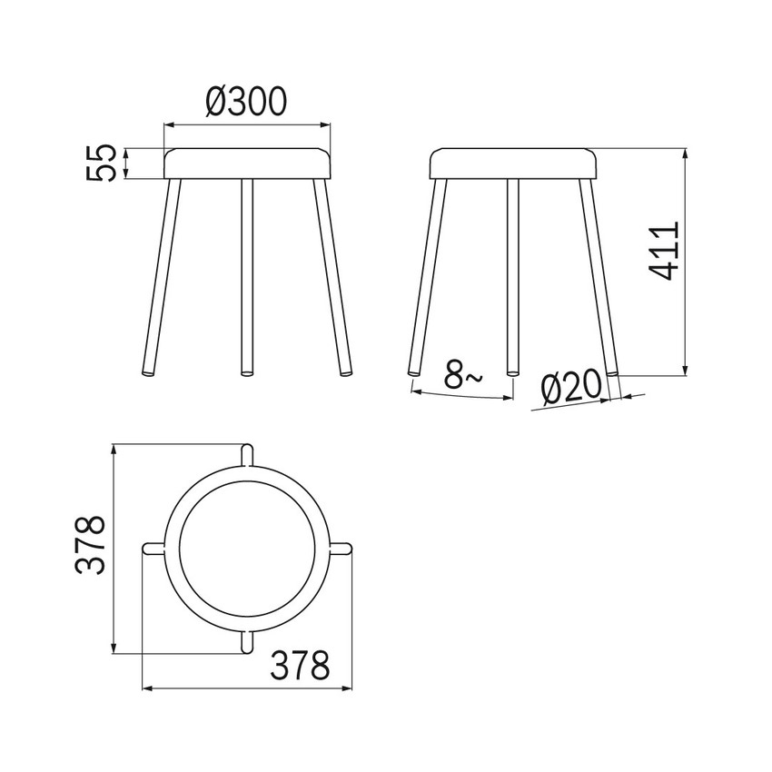 Immagine di Inda Sgabello con seduta in resina ureica colore bianco, e gambe in acciaio, finitura cromo A03750CR