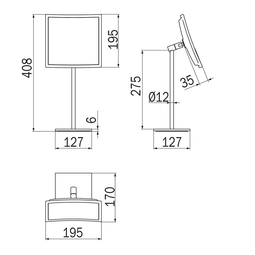 Immagine di Inda MY MIRROR specchio ingranditore da appoggio, lunghezza parabola 20 cm, finitura cromo AV058QCR