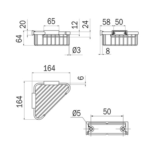 Immagine di Inda Angolare P.17 cm, finitura cromo A0449HCR