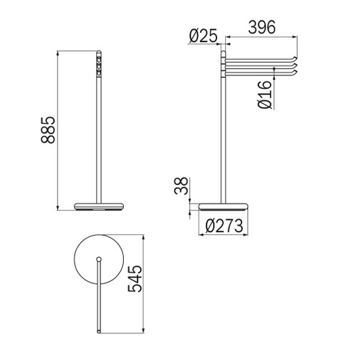 Immagine di Inda Piantana con 3 portasalviette, finitura cromo A05840CR