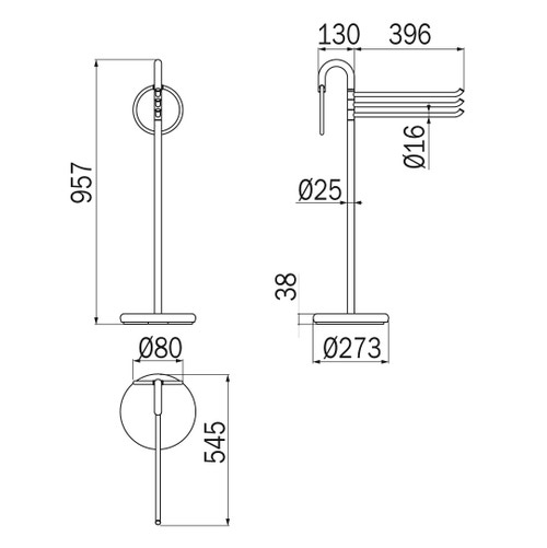 Immagine di Inda Piantana con 4 portasalviette, finitura cromo A05850CR