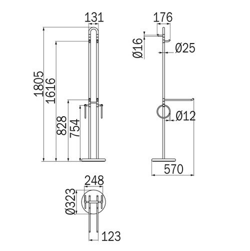 Immagine di Inda Piantana con 4 portasalviette e 4 appendiabiti, finitura cromo A05880CR