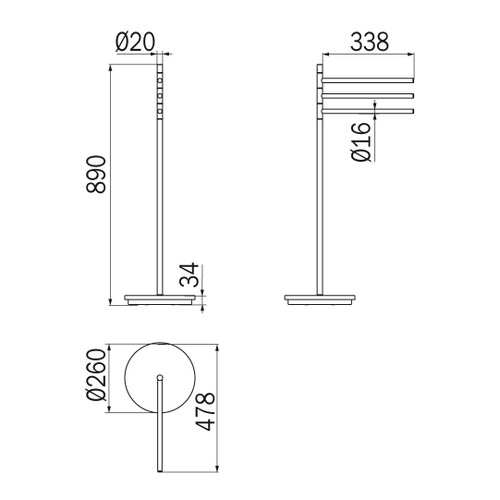 Immagine di Inda Piantana con 3 portasalviette, finitura cromo AV085DCR