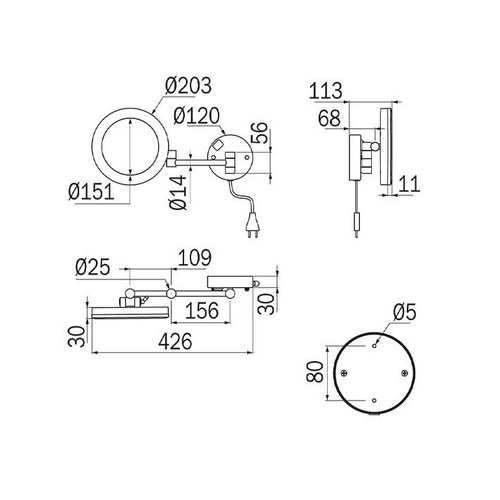 Immagine di Inda MY MIRROR Specchio ingranditore a parete con doppio braccio snodato, finitura cromo AV158CCR